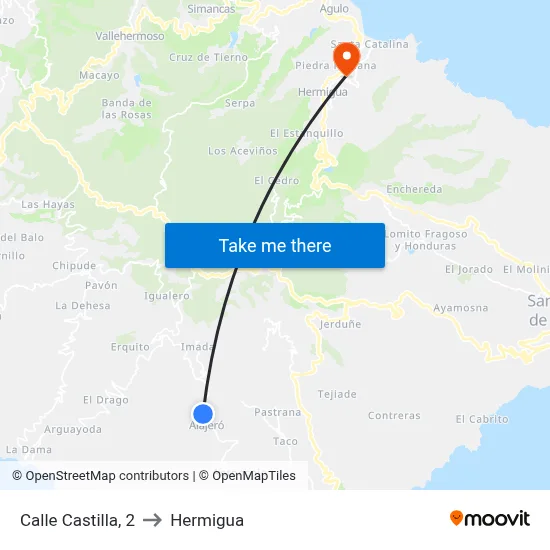 Calle Castilla, 2 to Hermigua map