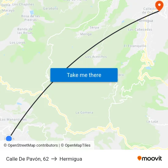 Calle De Pavón, 62 to Hermigua map