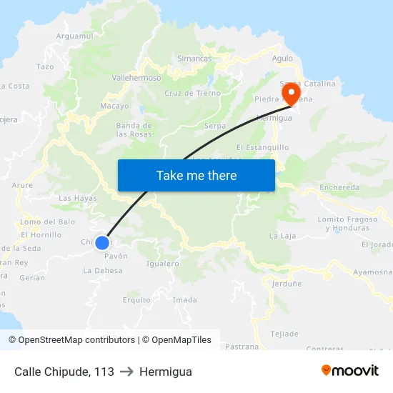 Calle Chipude, 113 to Hermigua map