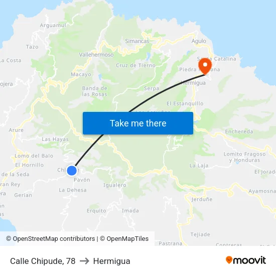 Calle Chipude, 78 to Hermigua map