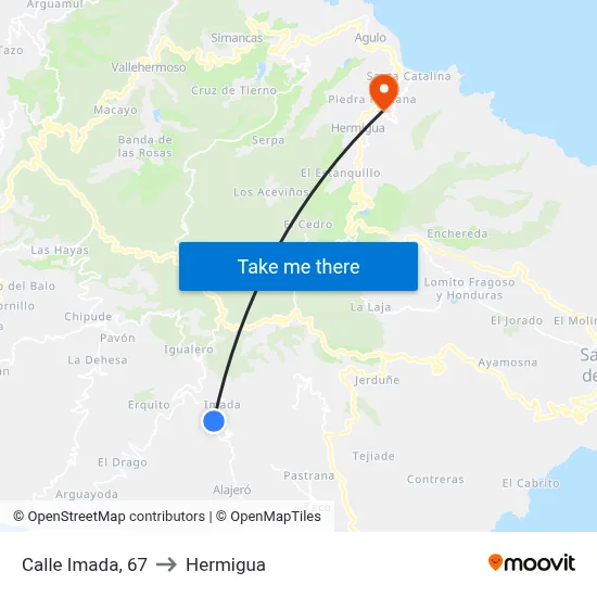 Calle Imada, 67 to Hermigua map