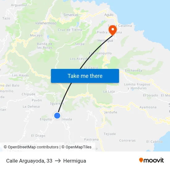 Calle Arguayoda, 33 to Hermigua map