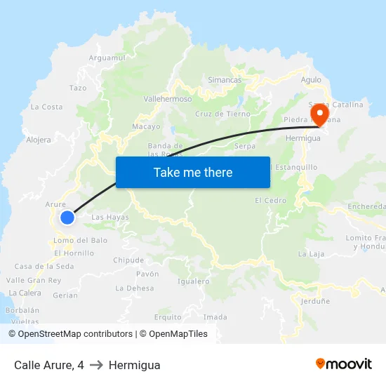 Calle Arure, 4 to Hermigua map