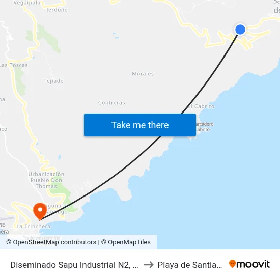 Diseminado Sapu Industrial N2, 1a to Playa de Santiago map