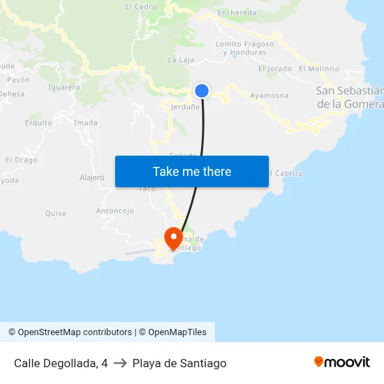 Calle Degollada, 4 to Playa de Santiago map