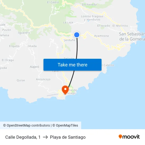 Calle Degollada, 1 to Playa de Santiago map