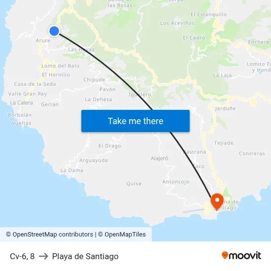 Cv-6, 8 to Playa de Santiago map