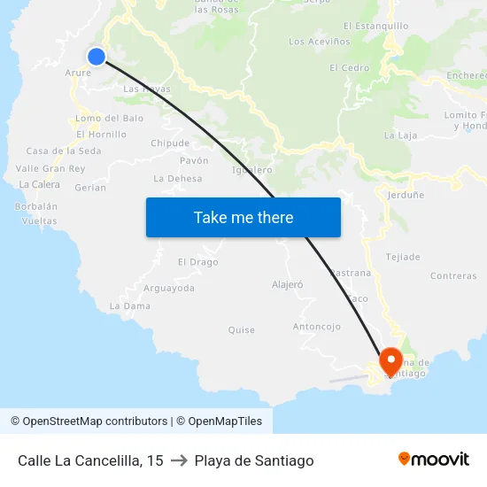 Calle La Cancelilla, 15 to Playa de Santiago map