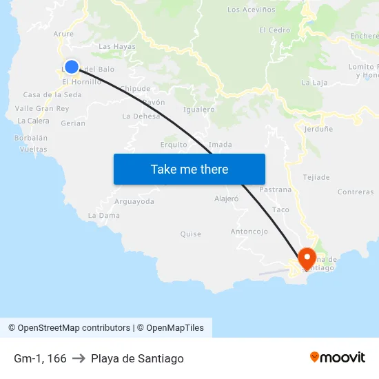 Gm-1, 166 to Playa de Santiago map