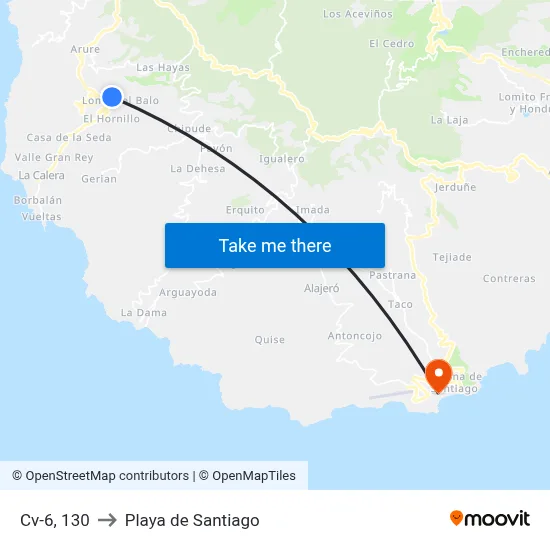 Cv-6, 130 to Playa de Santiago map