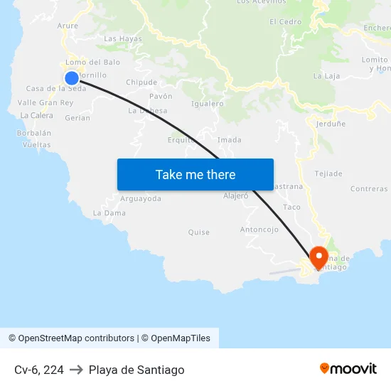 Cv-6, 224 to Playa de Santiago map