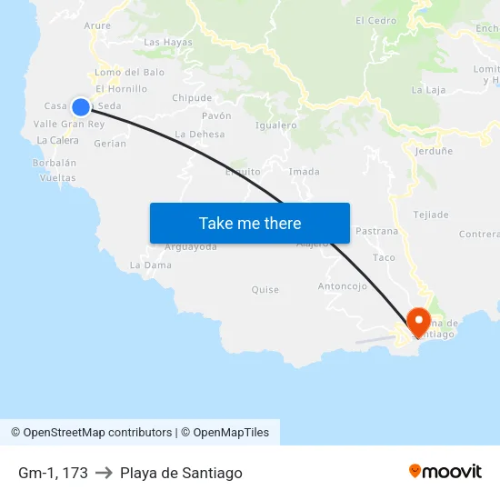 Gm-1, 173 to Playa de Santiago map