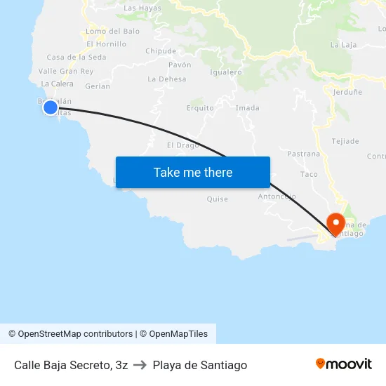 Calle Baja Secreto, 3z to Playa de Santiago map