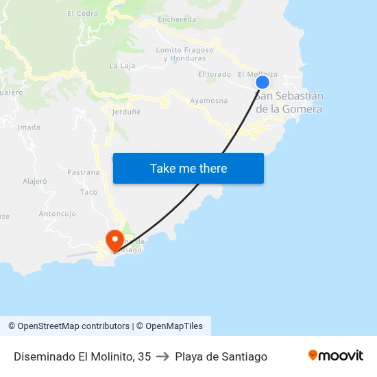 Diseminado El Molinito, 35 to Playa de Santiago map