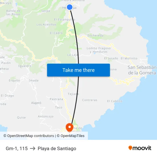 Gm-1, 115 to Playa de Santiago map