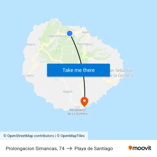 Prolongacion Simancas, 74 to Playa de Santiago map