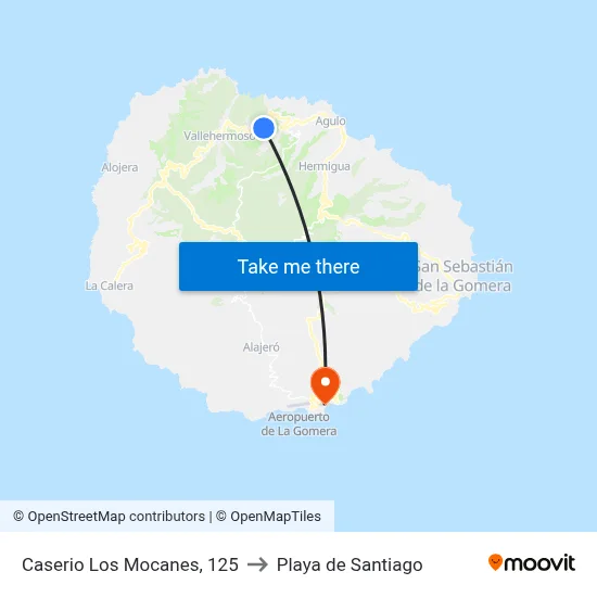 Caserio Los Mocanes, 125 to Playa de Santiago map