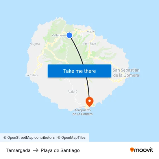 Tamargada to Playa de Santiago map