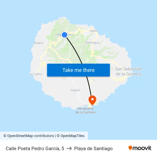 Calle Poeta Pedro García, 5 to Playa de Santiago map