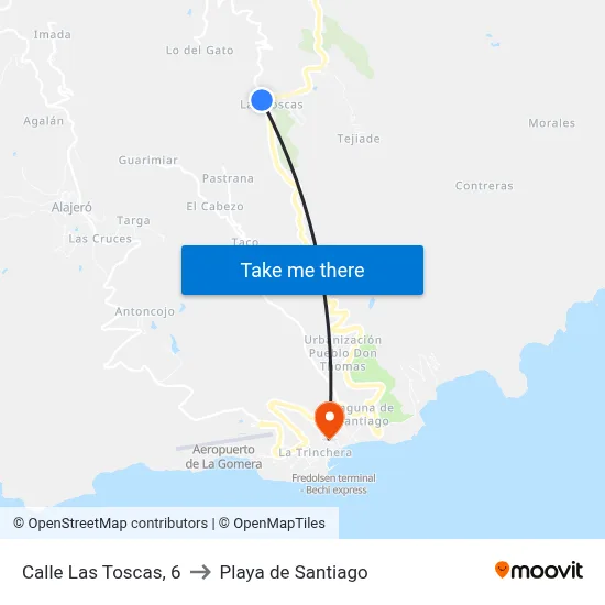 Calle Las Toscas, 6 to Playa de Santiago map