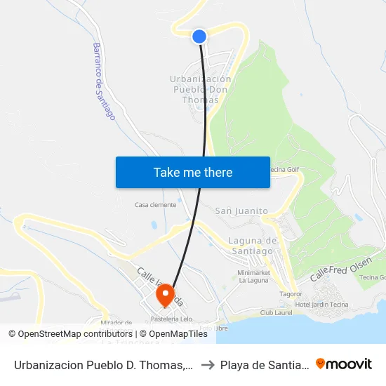 Urbanizacion Pueblo D. Thomas, 1m to Playa de Santiago map