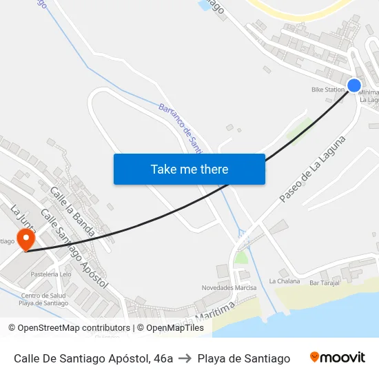 Calle De Santiago Apóstol, 46a to Playa de Santiago map