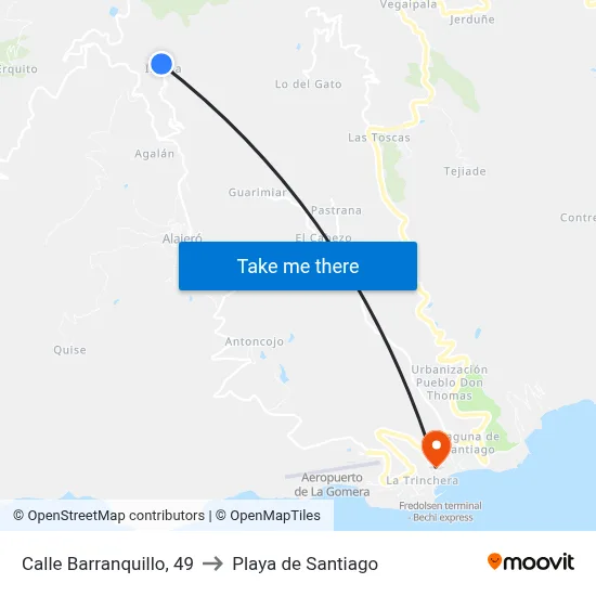Calle Barranquillo, 49 to Playa de Santiago map