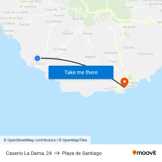 Caserio La Dama, 24 to Playa de Santiago map