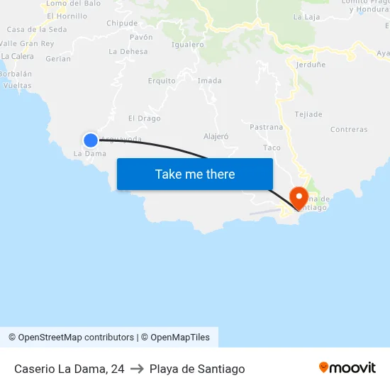 Caserio La Dama, 24 to Playa de Santiago map