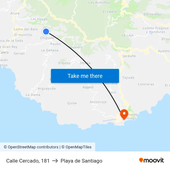 Calle Cercado, 181 to Playa de Santiago map