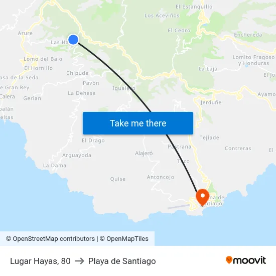 Lugar Hayas, 80 to Playa de Santiago map