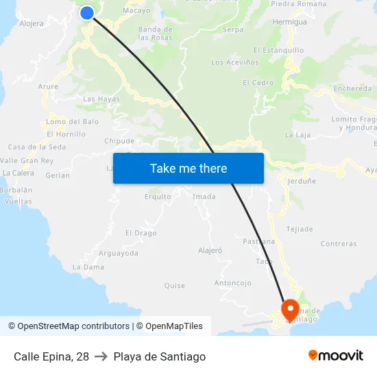 Calle Epina, 28 to Playa de Santiago map