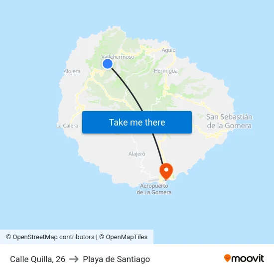 Calle Quilla, 26 to Playa de Santiago map