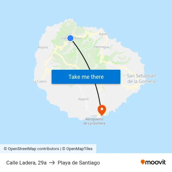 Calle Ladera, 29a to Playa de Santiago map