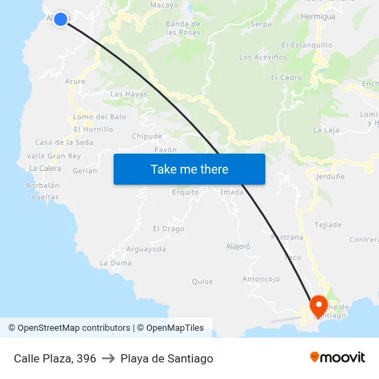 Calle Plaza, 396 to Playa de Santiago map