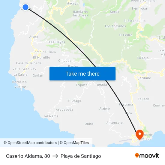 Caserio Aldama, 80 to Playa de Santiago map
