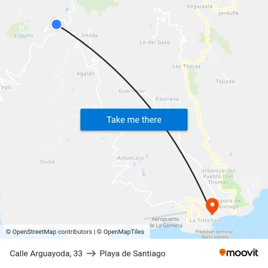 Calle Arguayoda, 33 to Playa de Santiago map