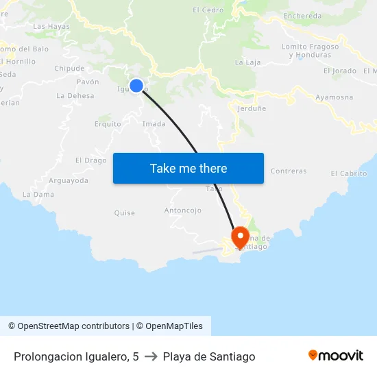 Prolongacion Igualero, 5 to Playa de Santiago map