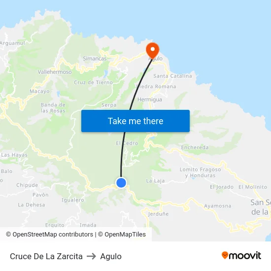 Cruce De La Zarcita to Agulo map