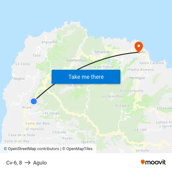 Cv-6, 8 to Agulo map