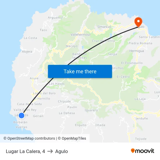 Lugar La Calera, 4 to Agulo map