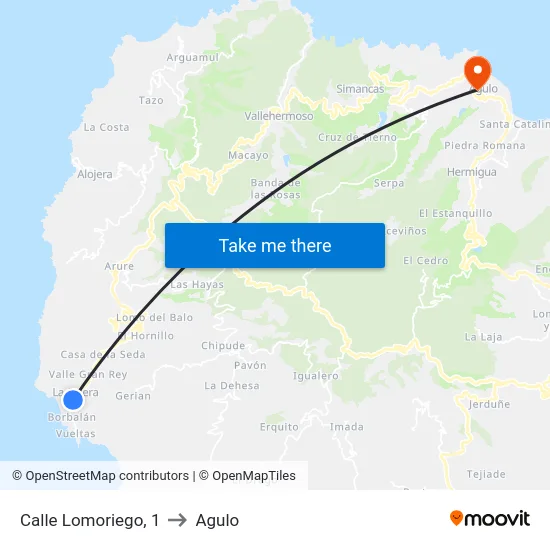 Calle Lomoriego, 1 to Agulo map