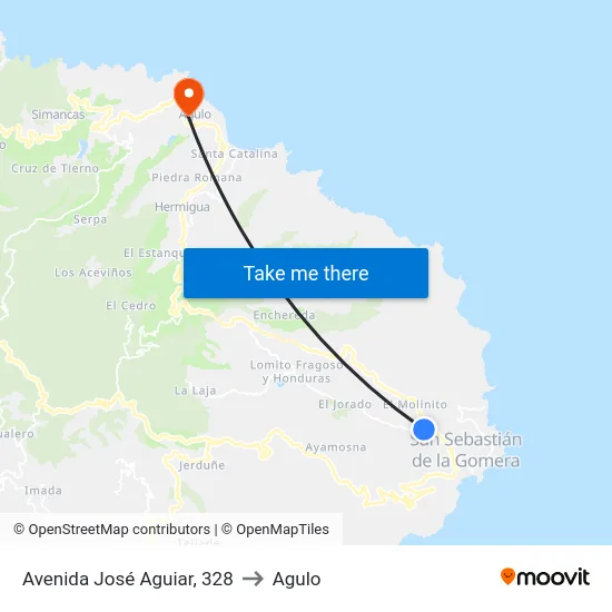 Avenida José Aguiar, 328 to Agulo map