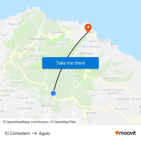 El Contedero to Agulo map