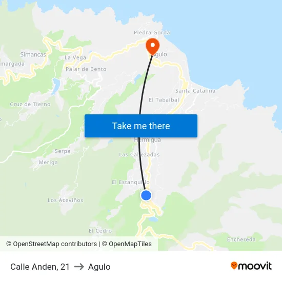 Calle Anden, 21 to Agulo map