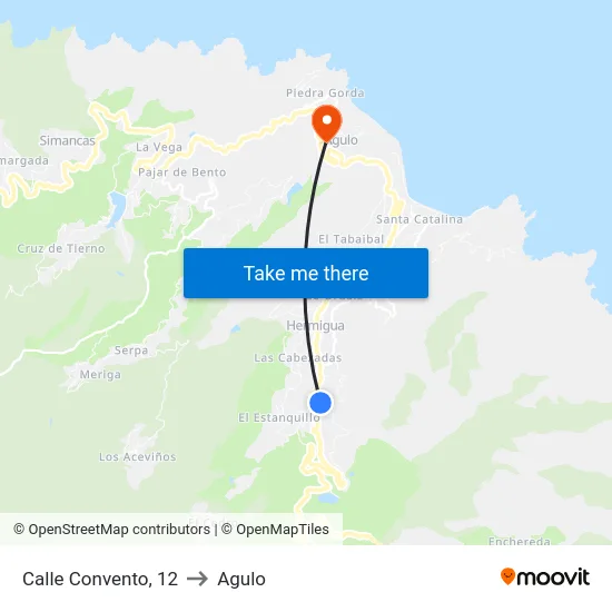 Calle Convento, 12 to Agulo map
