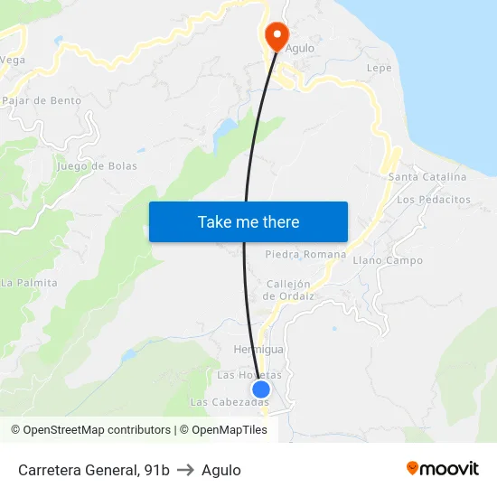 Carretera General, 91b to Agulo map