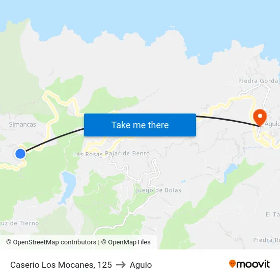 Caserio Los Mocanes, 125 to Agulo map