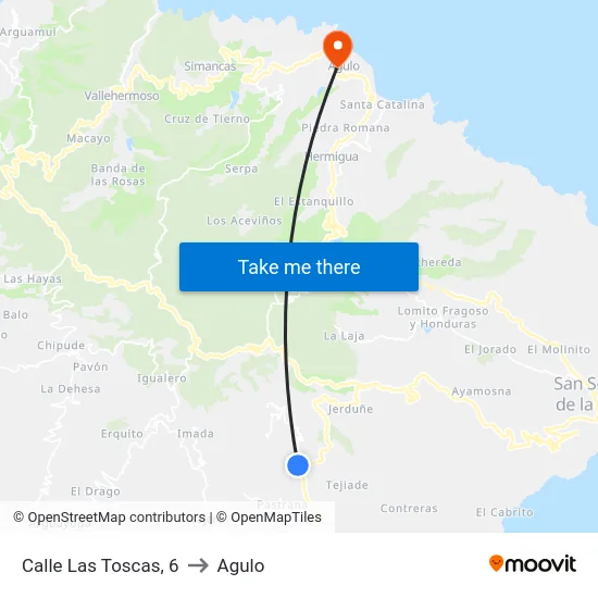Calle Las Toscas, 6 to Agulo map