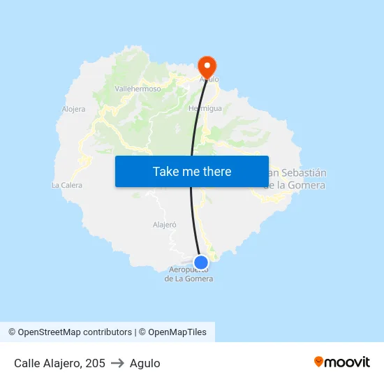 Calle Alajero, 205 to Agulo map